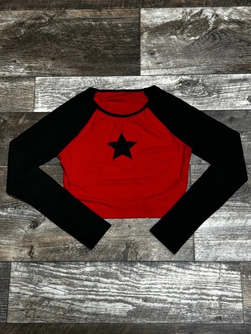 Red & Black Star Long Sleeve Like New